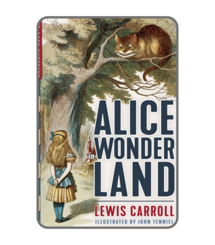alice in wonderland book illustrated cover classic fantasy story